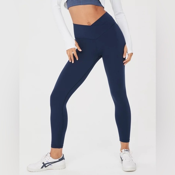 aerie Pants - OFFLINE By Aerie Real Me High Waisted Crossover Legging in Navy Blue Size XL